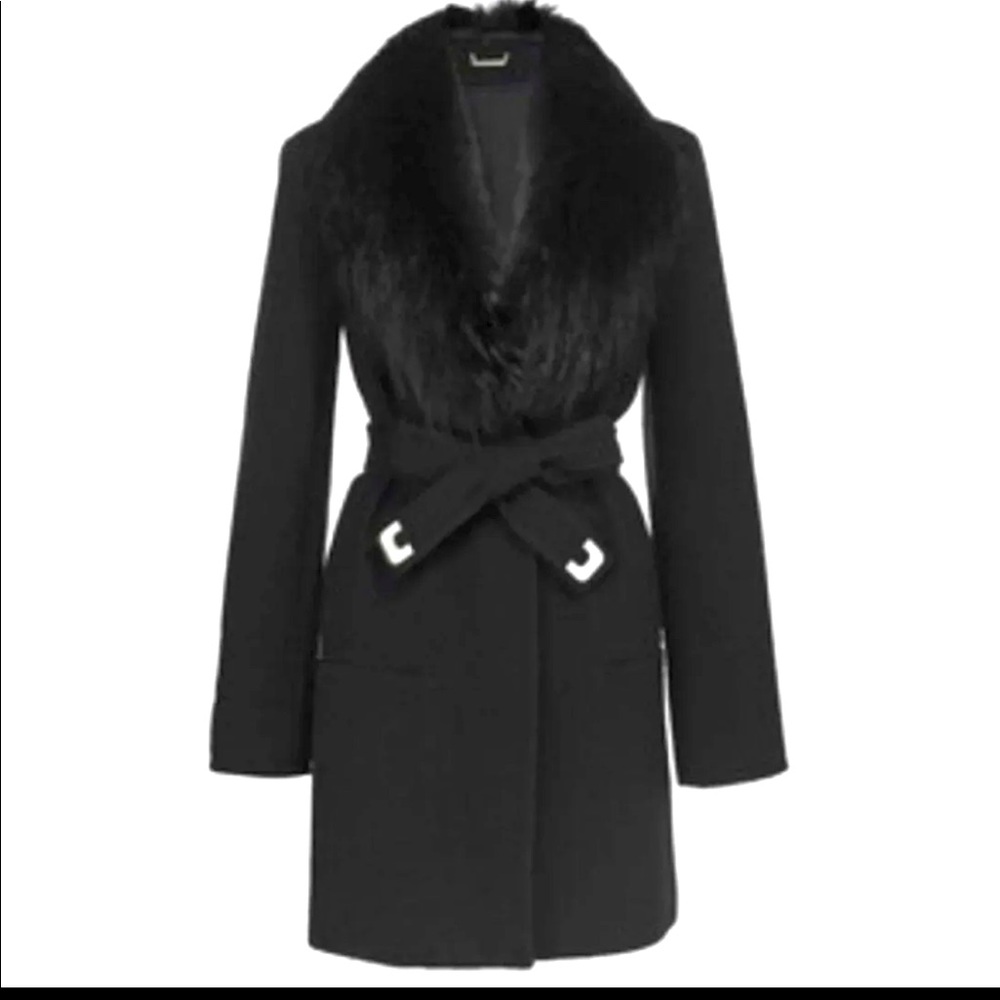 DVF Victoria Coat with Fur Trim NWT!!